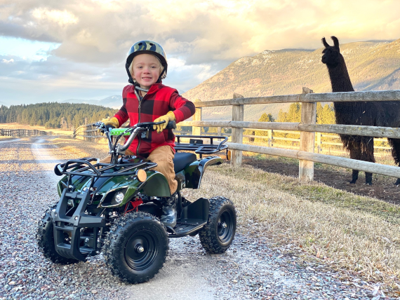 Theo riding a quad